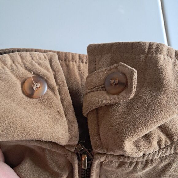 Devon & Jones Sport Mens XL Brown Tan Faux Suede Zip Front Grandpa Bomber Jacket - Picture 9 of 10